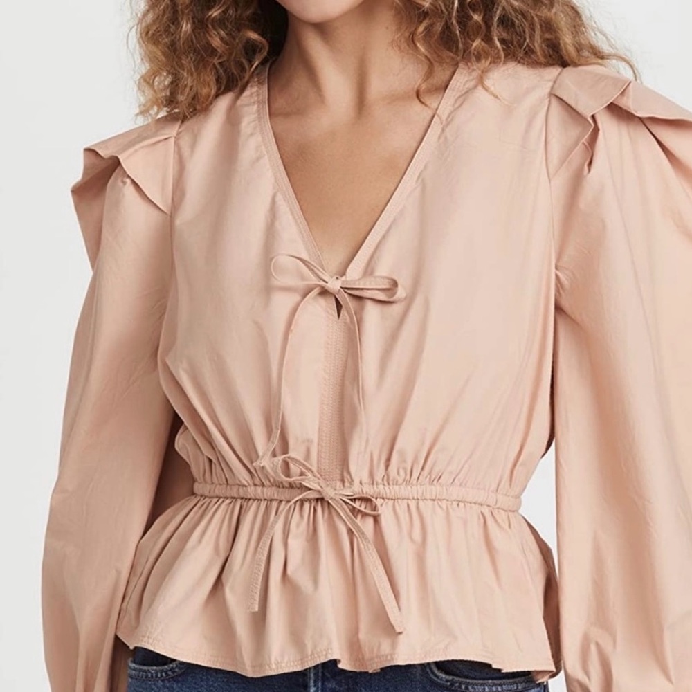 ULLA JOHNSON Sabina Puff-Sleeve Blouse Size 6